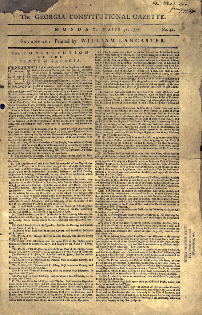 The United States Constitution States Citizenship And New States Georgia History Festival