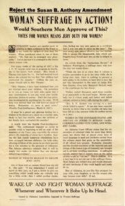 National Association Opposed to Woman Suffrage broadside